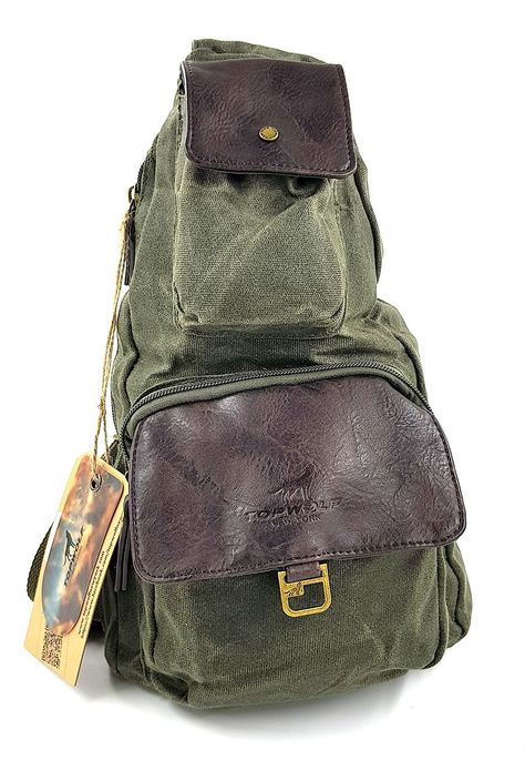 Mochila Topwolf Cruzada Canvas Verde Olivo 978-5-0