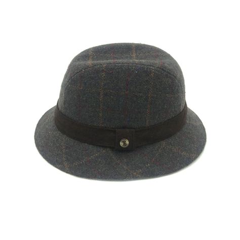 Sombrero Inglés Fantasía Gris Botón Talla M-1