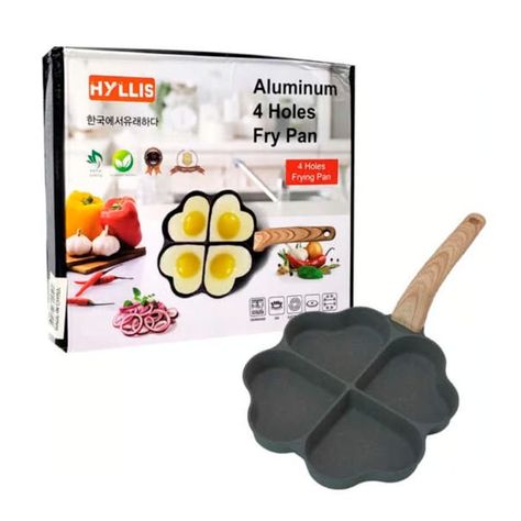 Sartén de aluminio antiadherente en forma de trébol con 4 espacios-2