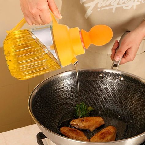 Dispensador De Aceite Con Cepillo De Silicona Amarrillo 360 Ml-1