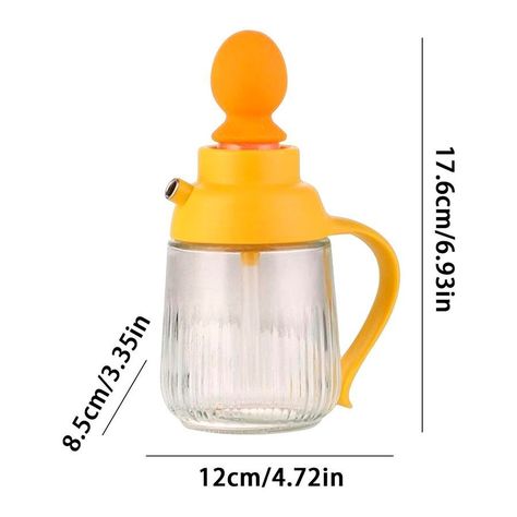 Dispensador De Aceite Con Cepillo De Silicona Amarrillo 360 Ml-3