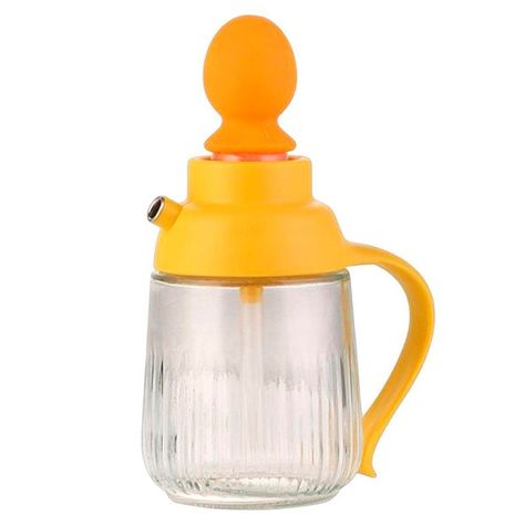 Dispensador De Aceite Con Cepillo De Silicona Amarrillo 360 Ml-4