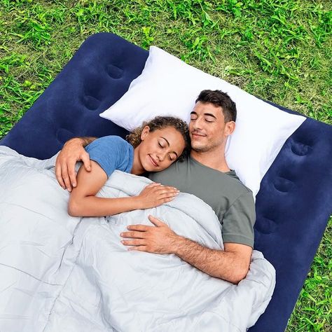 Cama Colchón Inflable Matrimonial Color Azul-5