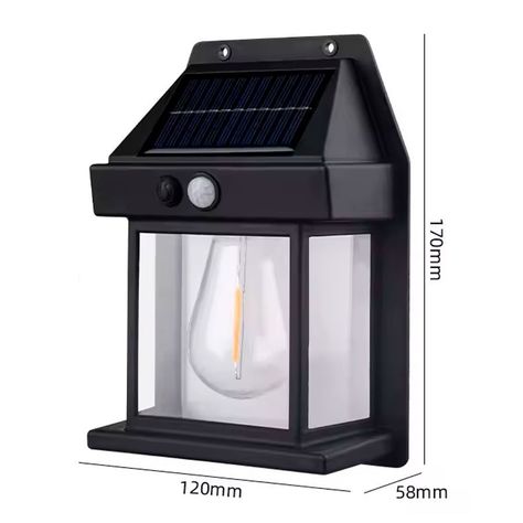 Lámpara Solar Pared Sensor Movimiento Cálido -1