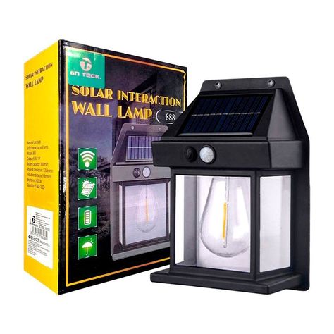 Lámpara Solar Pared Sensor Movimiento Cálido -2