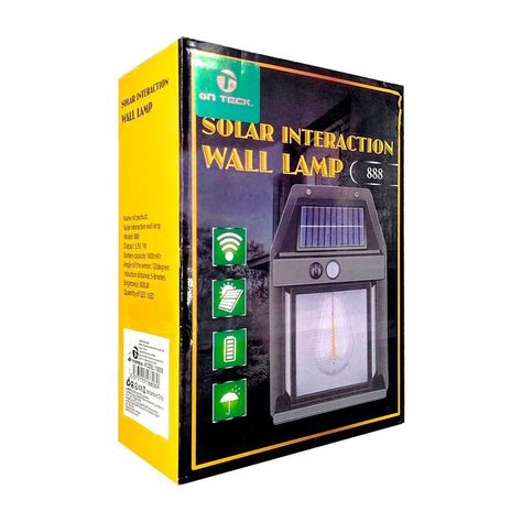 Lámpara Solar Pared Sensor Movimiento Cálido -4