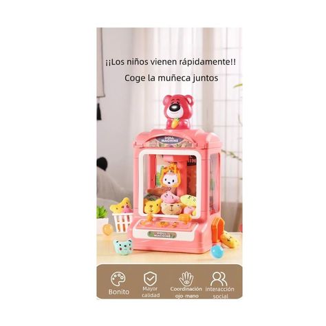 Maquina saca peluches garra juguete para niños musical-2