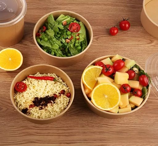 Pack X200 Bowls Plastico Bowl Con Tapa Polipapel Kraft -6