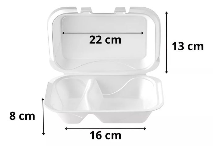50 Bandeja Rectangular Bandeja Plumavit C/ Division Bandejas-1