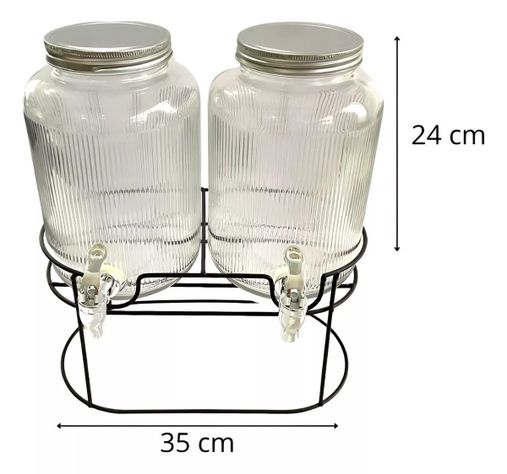 Dispensador Jugos Con Atril Dispensadores Dobles Jarra 3.8l-3