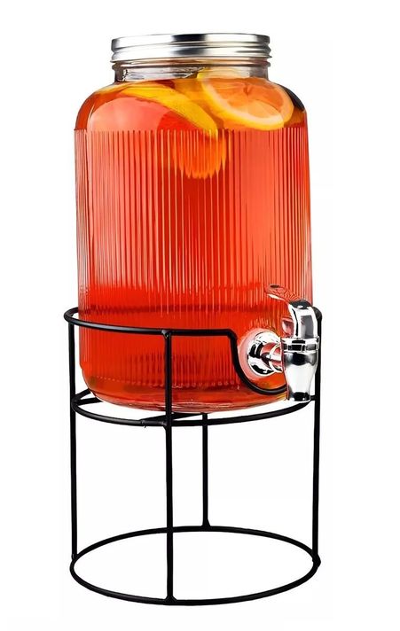 Jarros De Vidrio Dispensador De Bebidas Con Atril Jarro 3.8l-0