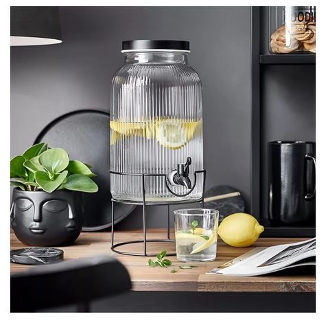 Jarros De Vidrio Dispensador De Bebidas Con Atril Jarro 3.8l-5