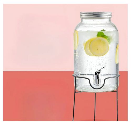 Jarro De Vidrio Dispensador De Bebidas Con Atril Jarros 4l-5