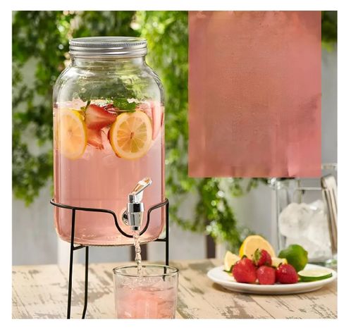 Jarro De Vidrio Dispensador De Bebidas Con Atril Jarros 4l-7