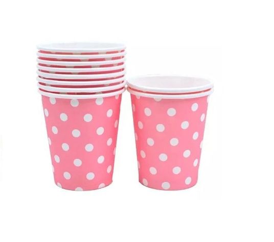 X10 Vasos Desechables Decoración Vaso Cumpleaños Rosado 1607-0
