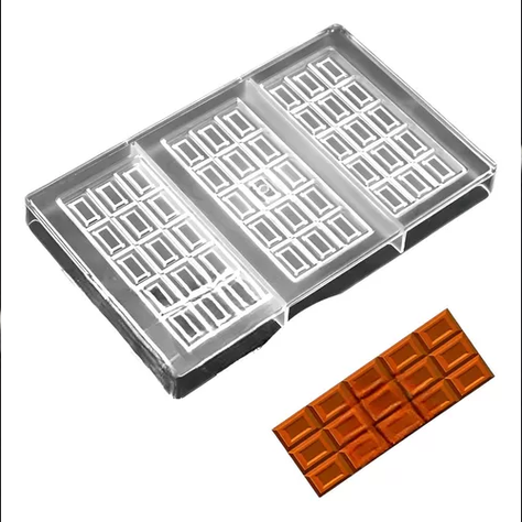 Pack X2 Molde Chocolate Molde Policarbonato Barra Chocolate -0