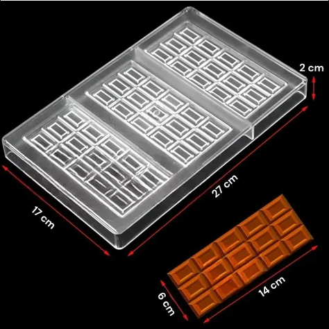 Pack X2 Molde Chocolate Molde Policarbonato Barra Chocolate -4