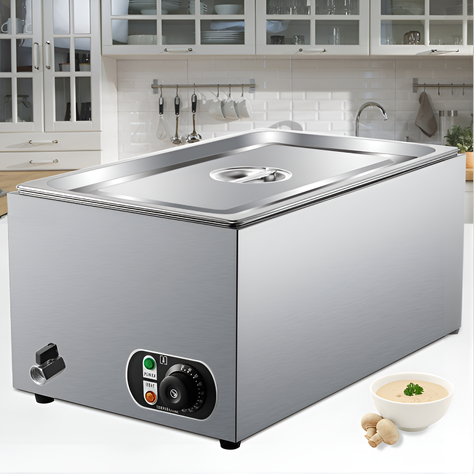 Chafer Bufetera Baño Maria Electrico Chafing Buffet Vapor 6l-1