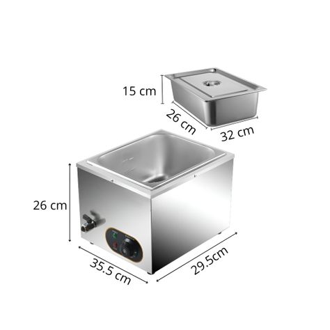 Chafer Bufetera Baño Maria Electrico Chafing Buffet Vapor 6l-2