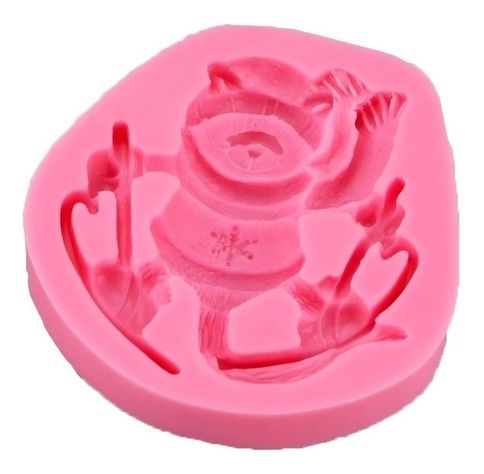 Molde De Silicona Mapache Esquiador Molde Fondant Mapache 2314-1