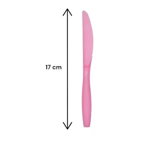 Cuchillo Plastico Cuchillos Desechable Servicio De Cubiertos Rosado-3