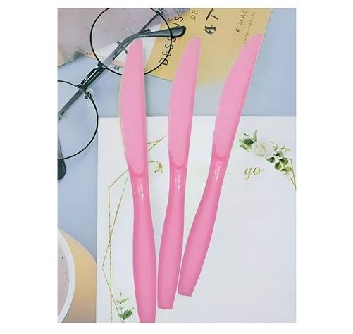 Cuchillo Plastico Cuchillos Desechable Servicio De Cubiertos Rosado-4