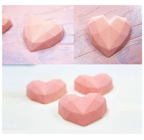 X2 Molde Mini Corazon Diamante Mini Corazón Geometrico 8-4