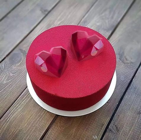 X2 Molde Mini Corazon Diamante Mini Corazón Geometrico 8-7