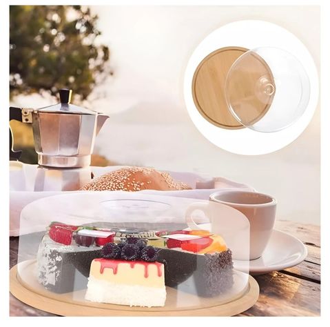Base Para Torta Tabla De Cortar Quesos Soporte De Bambu 25cm-5