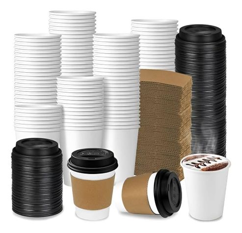 Vaso Cafe Polipapel Vasos Kraft Vaso C/tapa+manga 8oz 200und-0