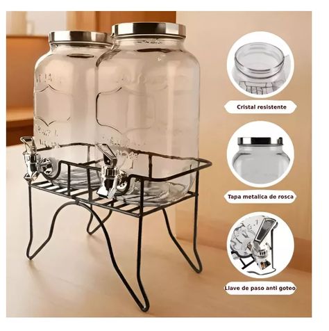 Dispensador De Bebidas Dispensadores Jugo Atril Doble 3.5l-2