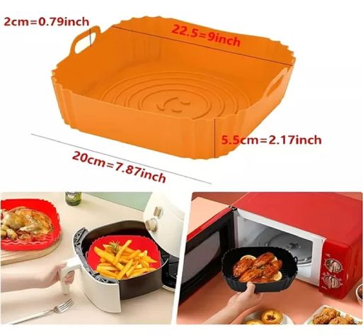 X2 Forro De Freidor Forro De Silicona Air Fryer Cuadrado-2