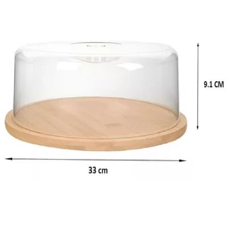 Base Para Torta Exhibición 33cm Porta Torta Cupula Vidrio-2
