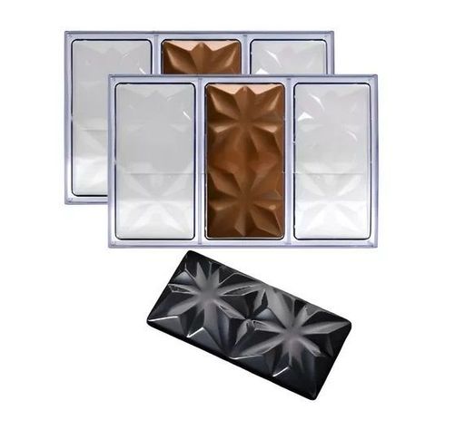 Set 2 Moldes Chocolate Policarbonato Molde Chocolate Rombos-0