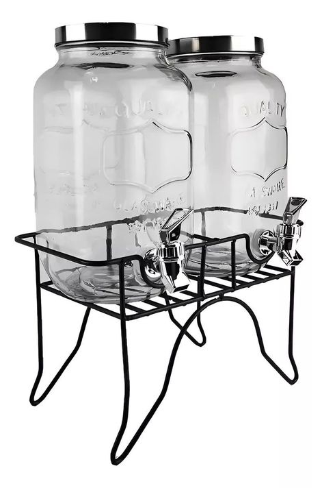 Dispensador De Bebidas Con Atril Dispensadores doble Jugo 4l-0