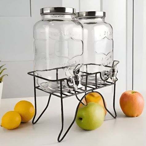 Dispensador De Bebidas Con Atril Dispensadores doble Jugo 4l-1