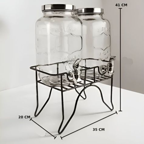 Dispensador De Bebidas Con Atril Dispensadores doble Jugo 4l-2