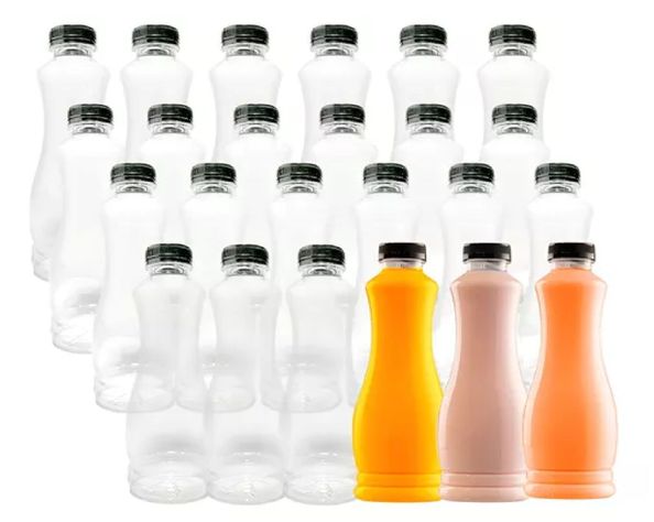 X24 Botellas Plasticas Transparentes Botella C/tapa 800ml-0