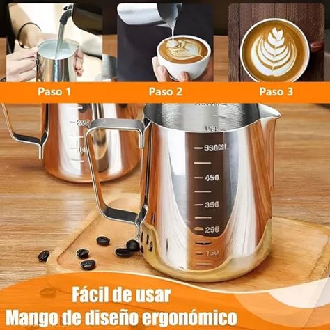 4 Jarra Leche Acero Espumador De Leche Lechero Barista 550ml-5