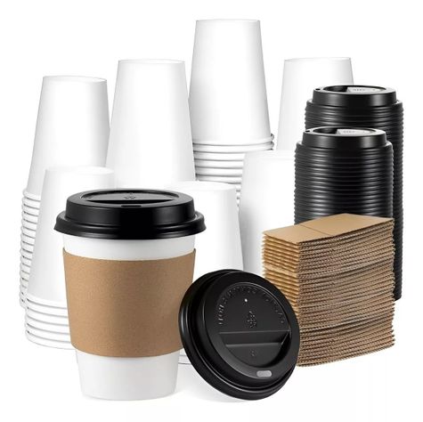 Vaso Cafe Polipapel Vasos Kraft Vaso C/tapa+manga 8oz 100und-0