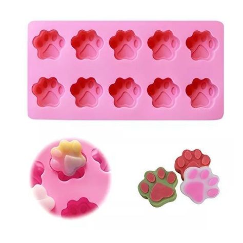 Set 20 Moldes De Chocolate Molde Silicona Patitas Pata Perro-1