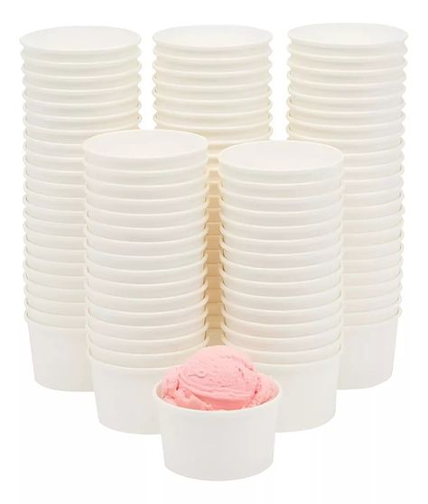 Pack X100 Vasos Polipapel Vasos Desechables Pote Helado 3oz-0