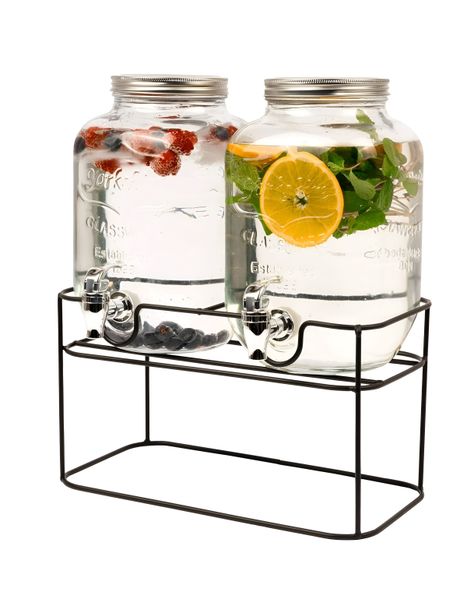Dispensador De Bebidas Dispensadores Jugo doble Atril 3.5l-0