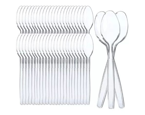 100 Cucharas Plasticas Cuchara Postre Cuchara Mini Cucharas-0