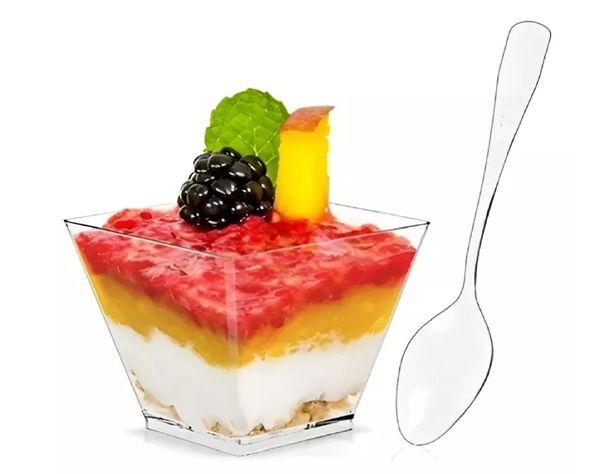 100 Cucharas Plasticas Cuchara Postre Cuchara Mini Cucharas-5