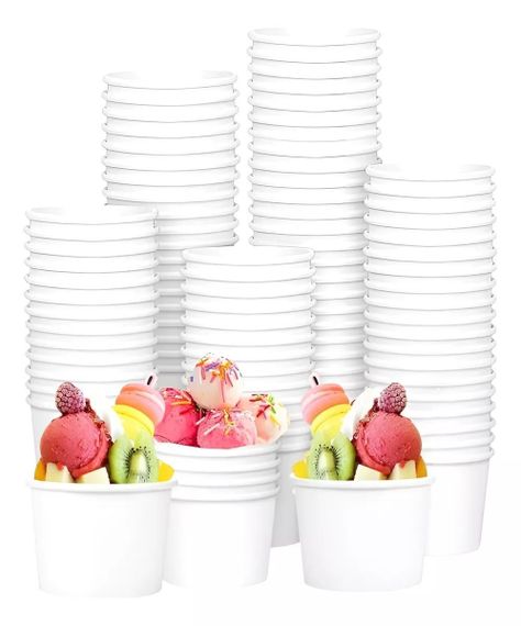 200 Vasos Polipapel Pote Helado Desechables Vaso Helado 12oz-0
