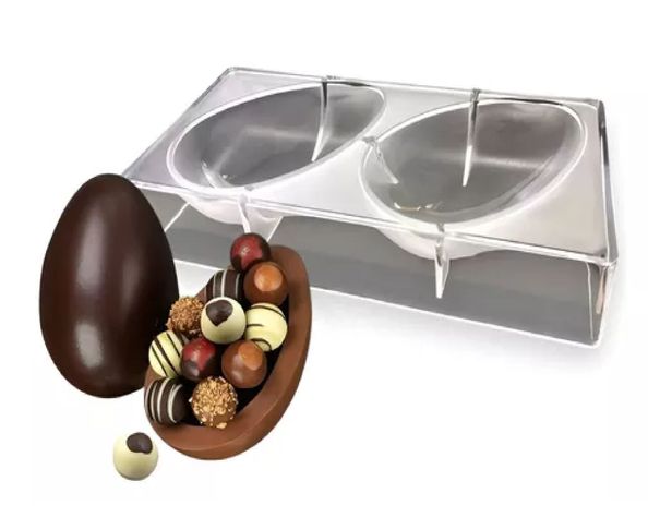 Molde Para Chocolate Policarbonato Molde Doble Huevo Pascua-6