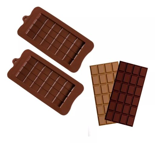 Pack 2 Moldes De Chocolate Molde Barra De Chocolate Silicona-0