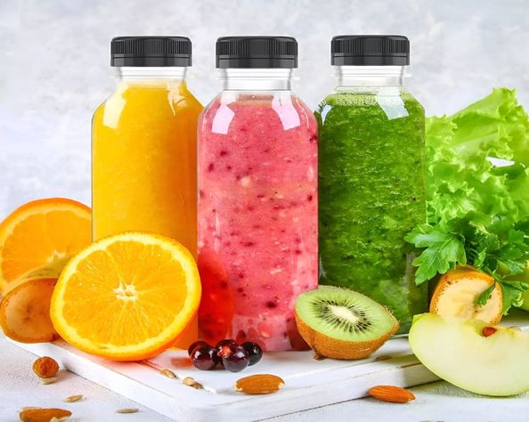 6 Botellas Plasticas Transparentes Botella Con Tapa 300ml-6