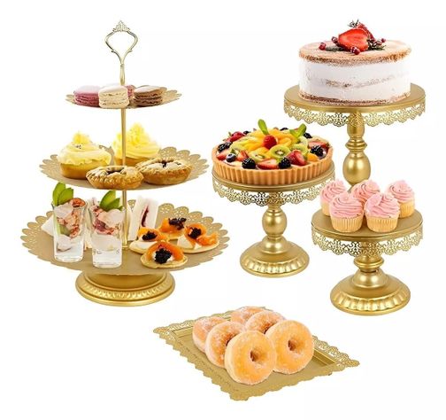 Set 5 Bases Para Tortas Porta Cupcakes Base Torta Exhibicion-0